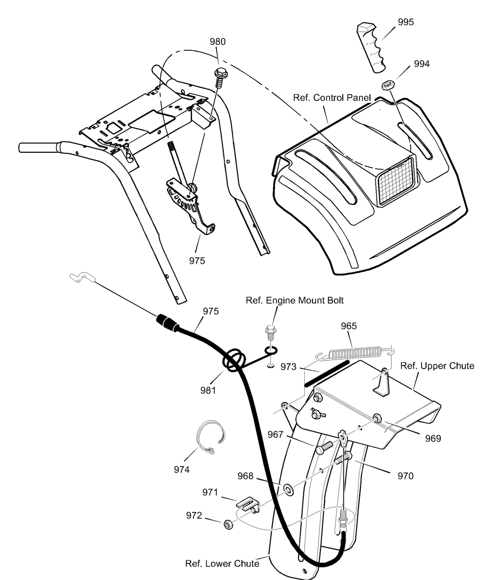 Remote Control Diagram and Parts List for 629909X64B 2003 Briggs and Stratton Snow Blower